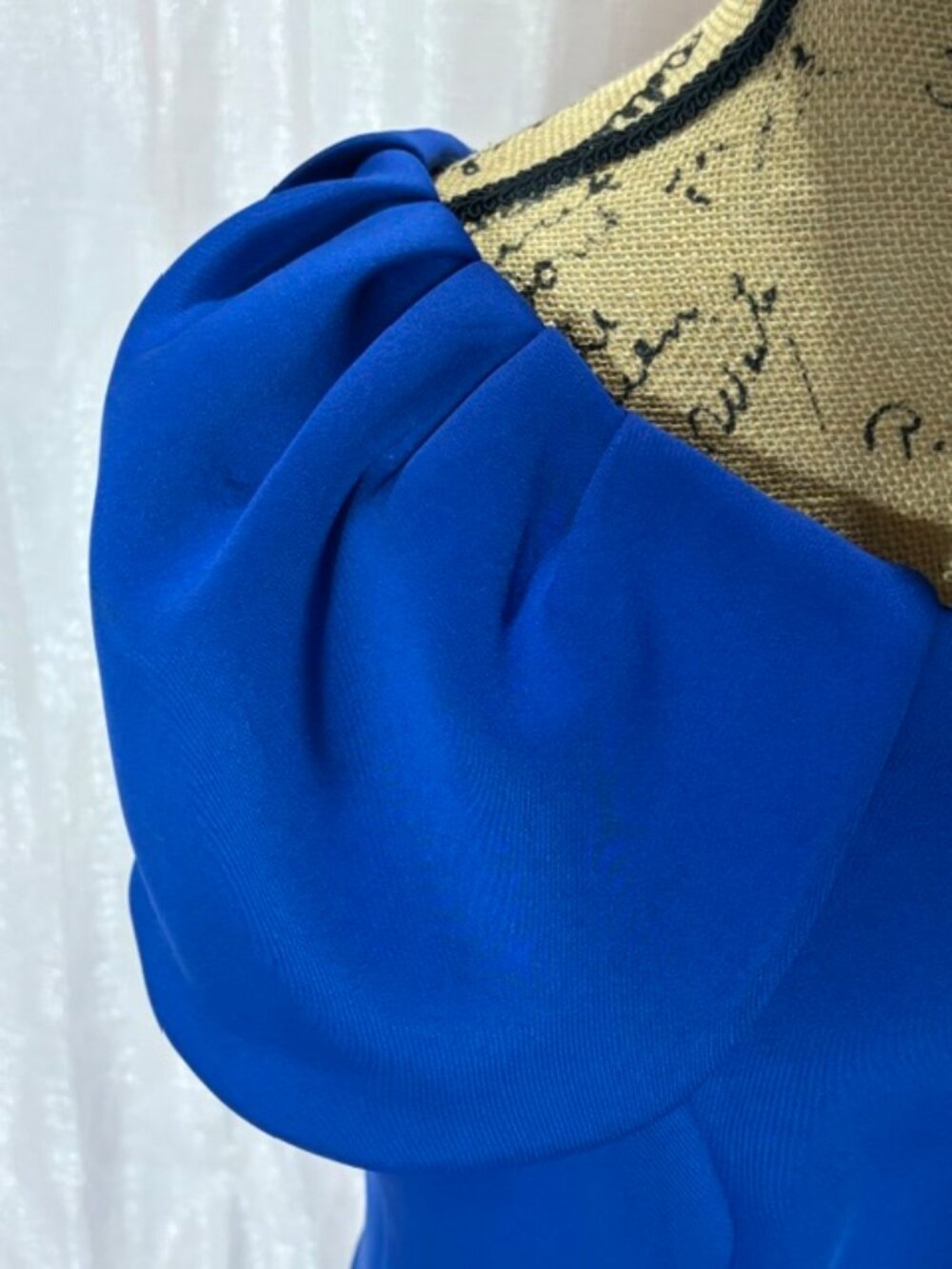 Blue Ruffle One Shoulder Cocktail Dress - Picture 3 of 8